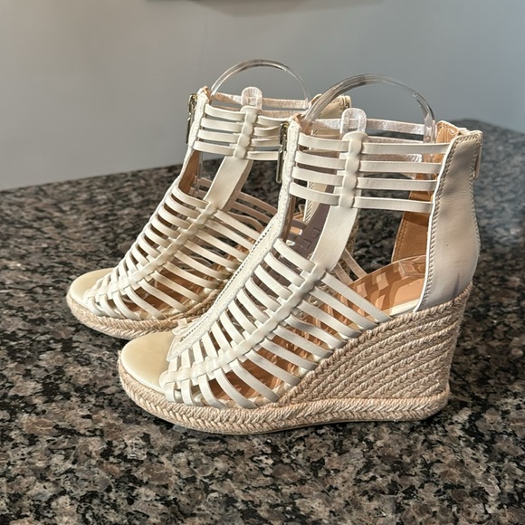 JustFab birch white wedge espadrille sandals NIB 7.5 - Picture 4 of 9
